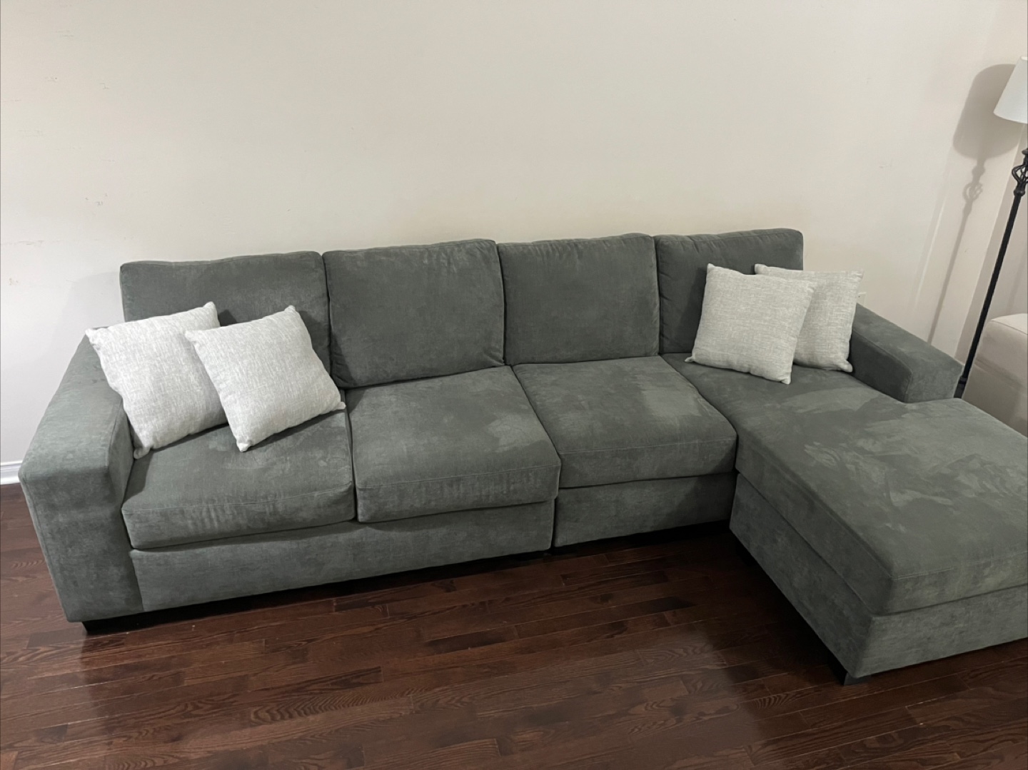 Luna 2-Piece Sectional with Reversible Chaise - Grey - photo 3