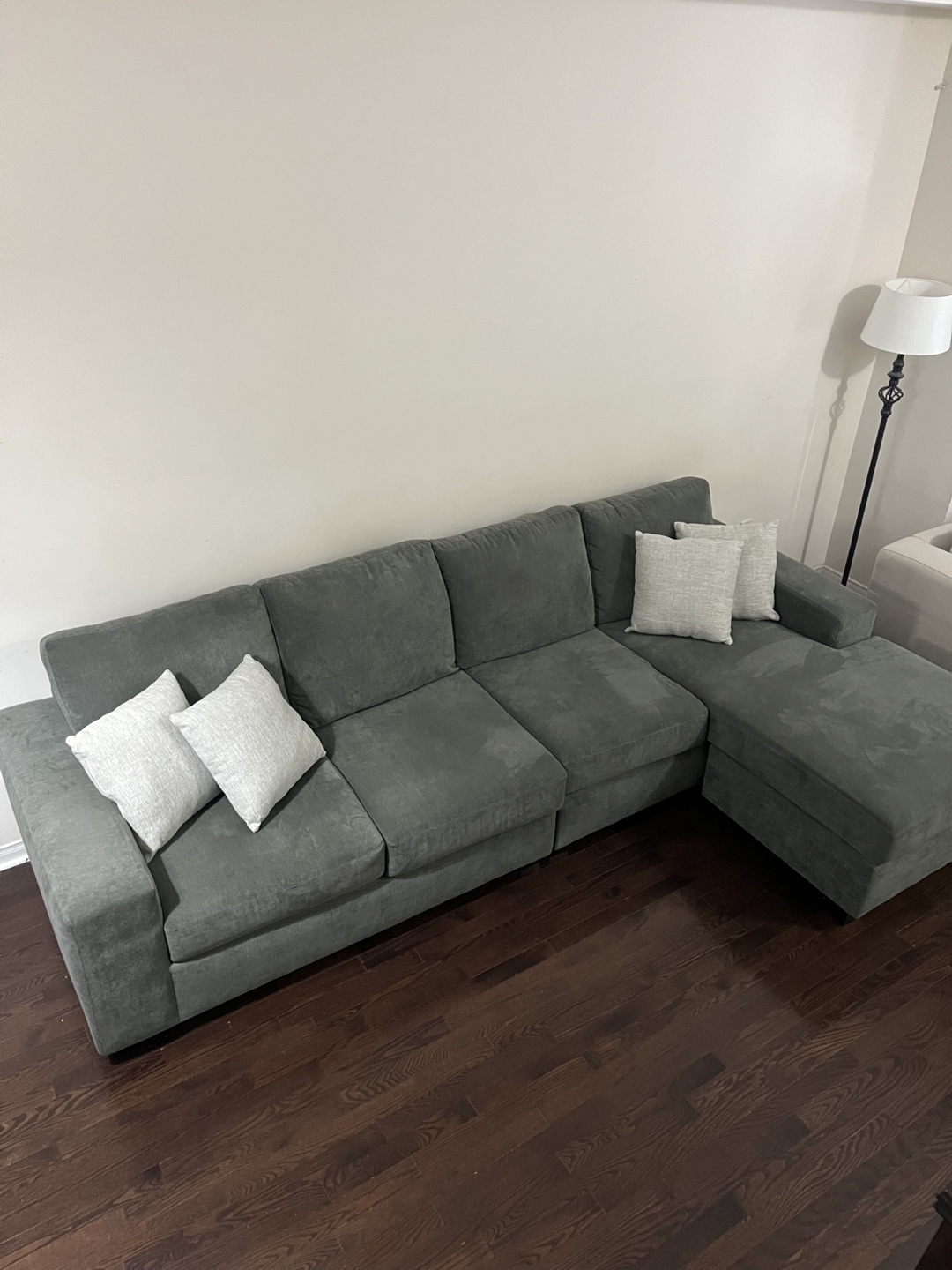 Luna 2-Piece Sectional with Reversible Chaise - Grey