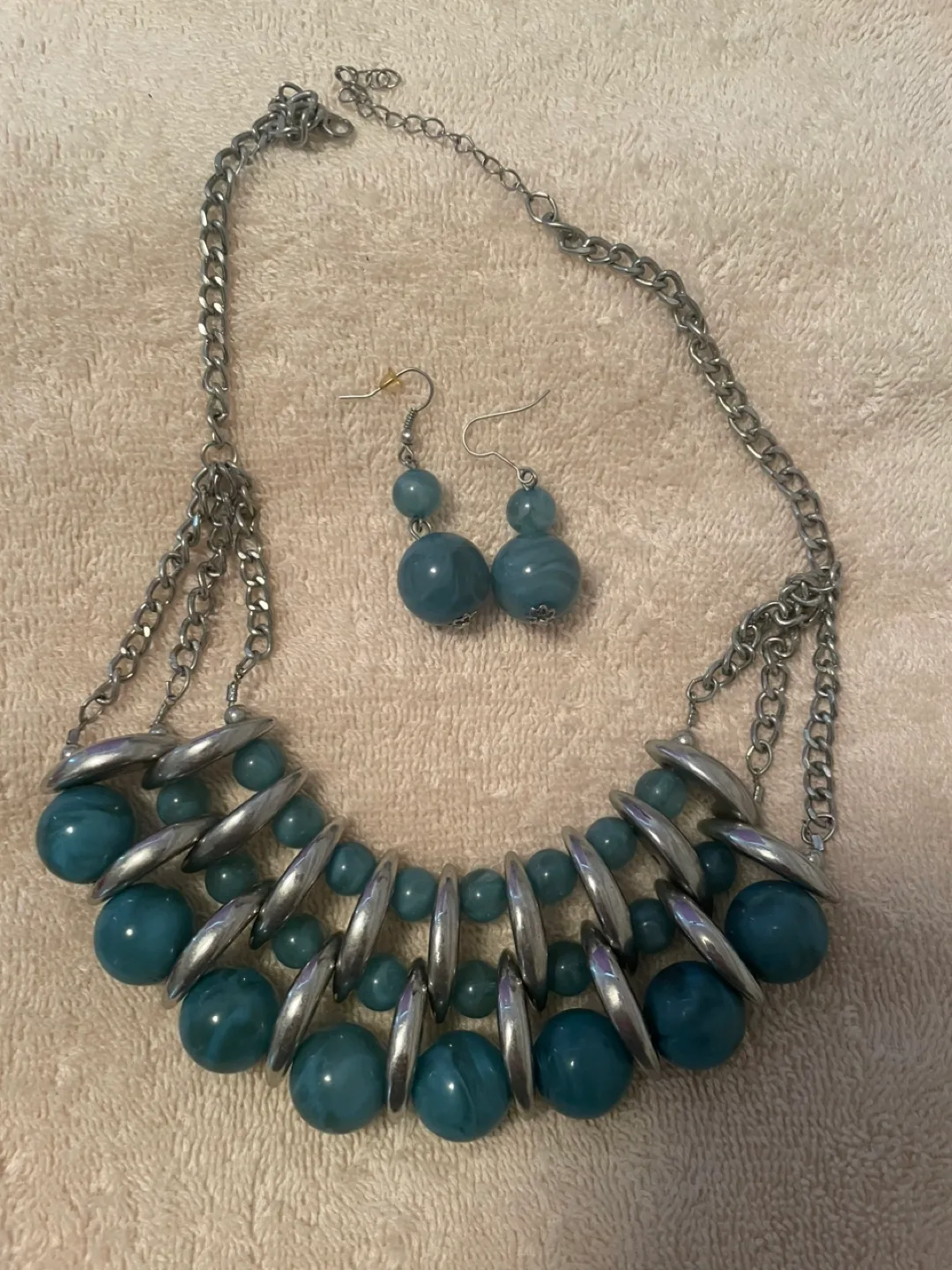 Necklace and Earring Set - Blue thumbnail
