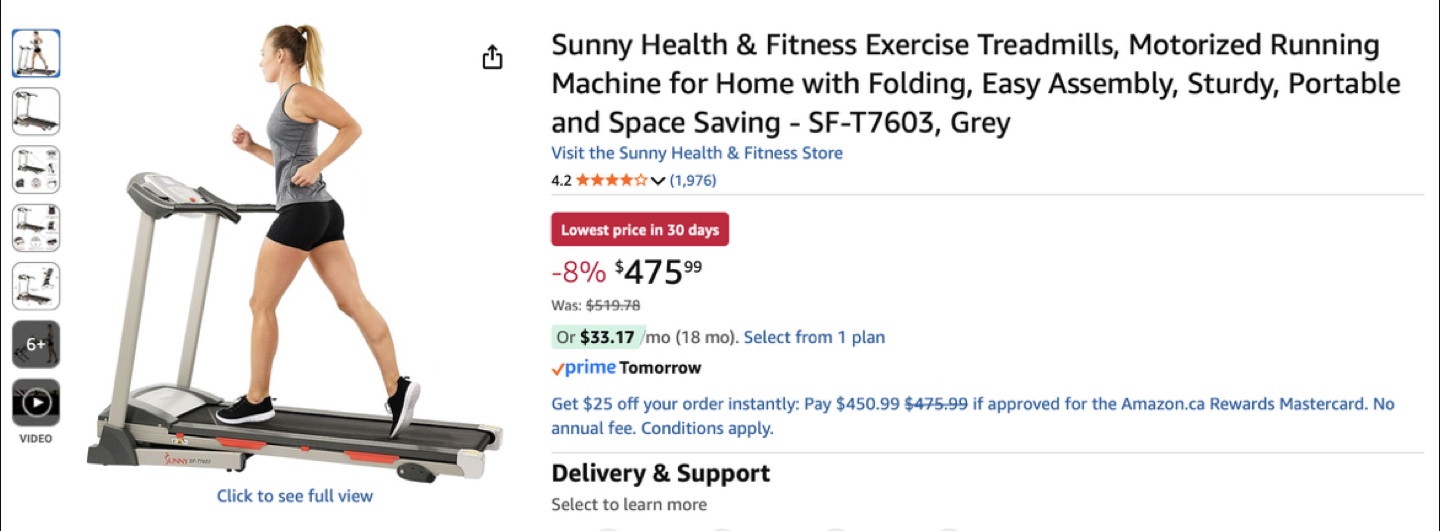 Sunny Health & Fitness Treadmill SF-T7603 - photo 2
