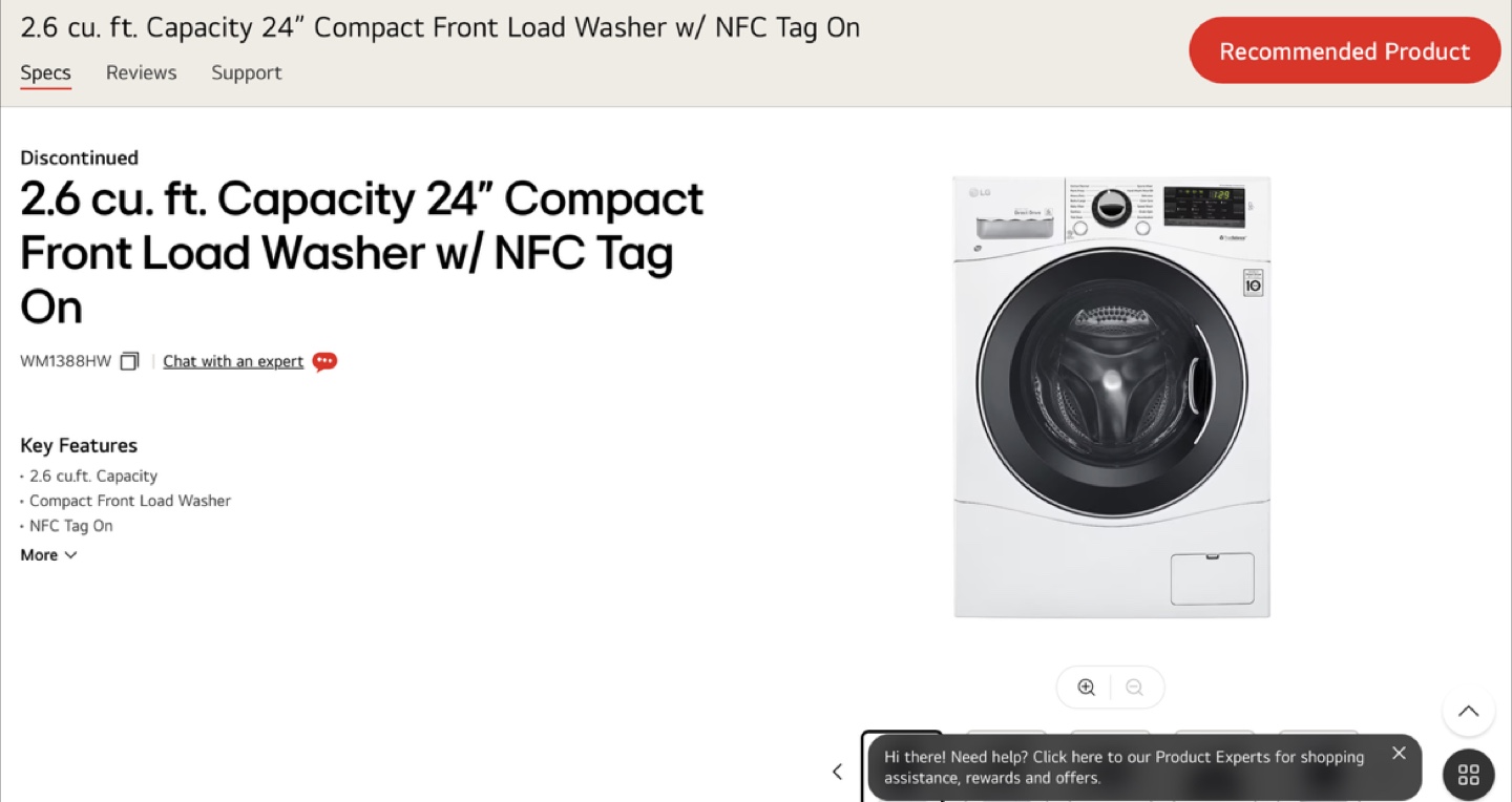 LG Washer/Dryer Combo - Compact Front Load - photo 2