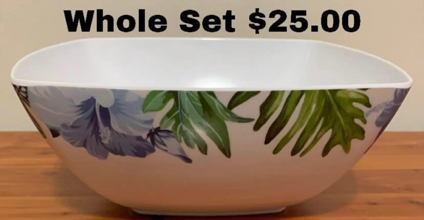 Tropical Floral Melamine Serving Set thumbnail