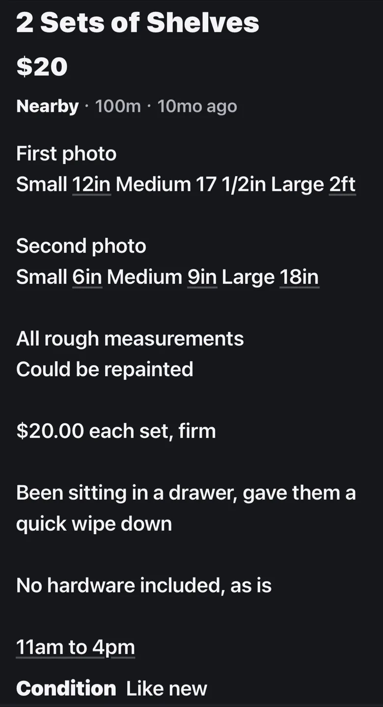 Shelves - 2 Sets, White, Like New image indicator(3)