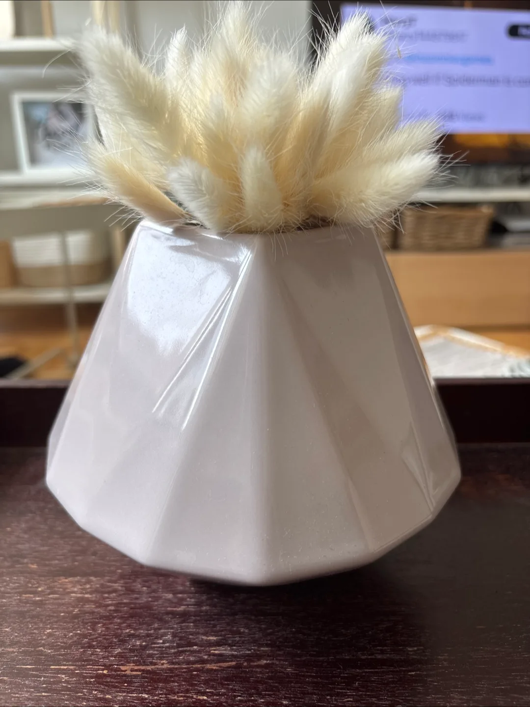 West Elm Vase with Dried Bunny Tails thumbnail