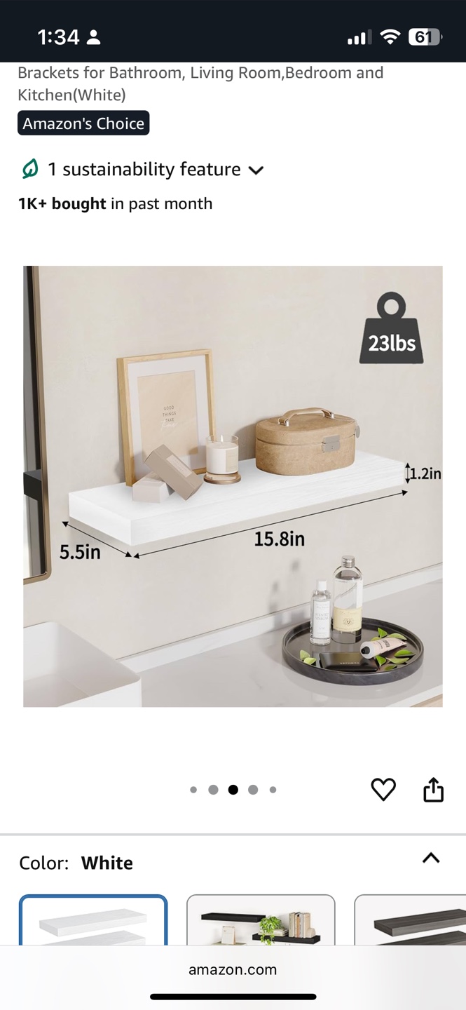 White Floating Shelves - New - photo 2