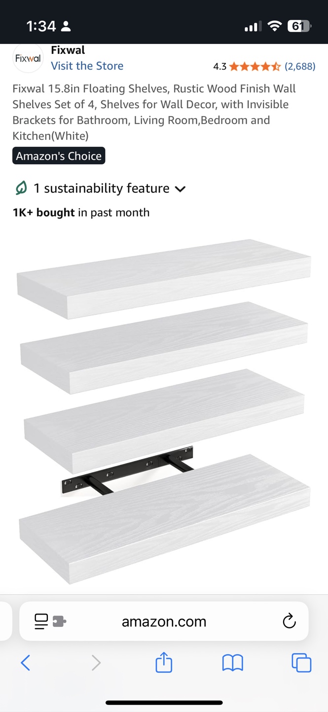 White Floating Shelves - New