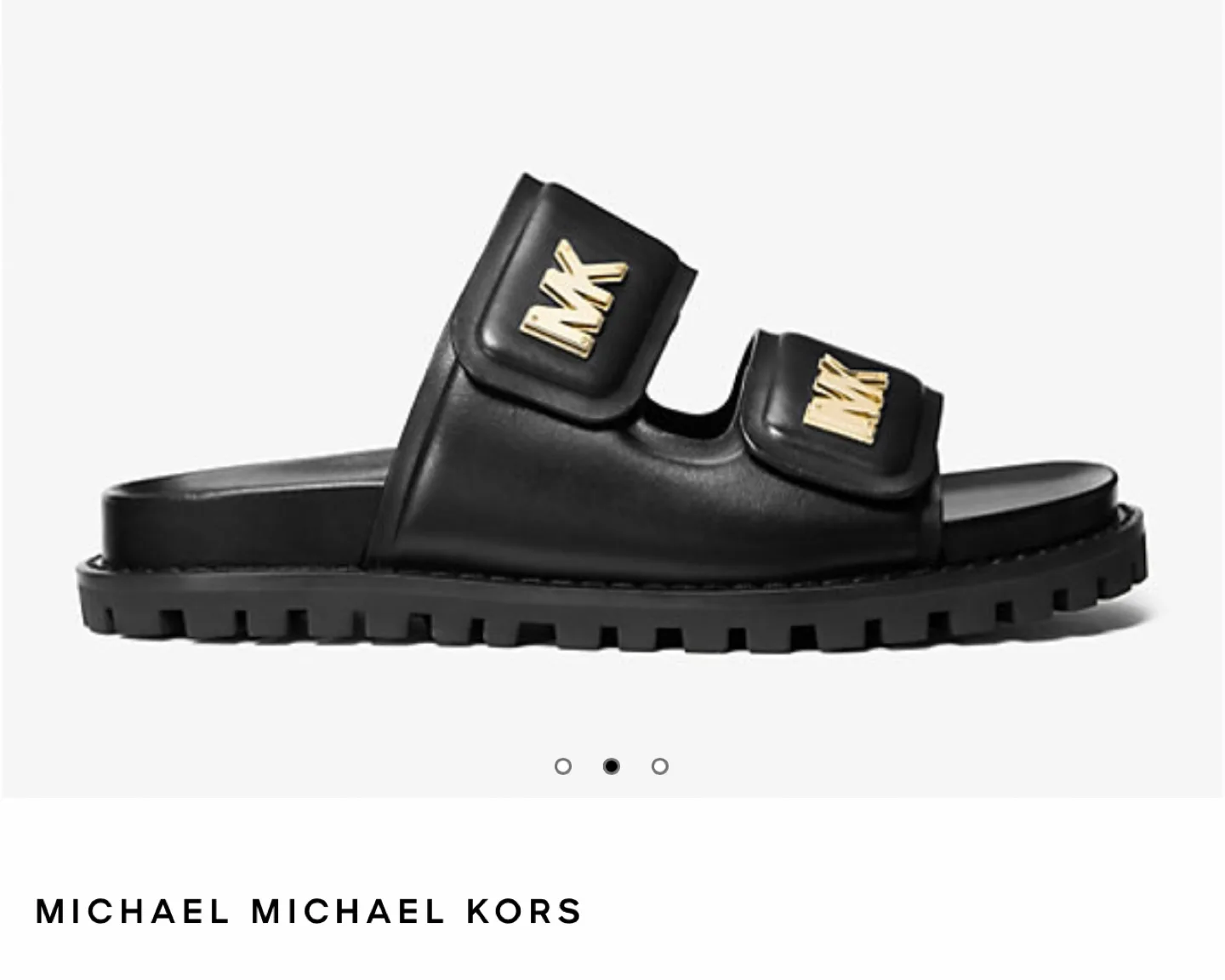 Women’s Michael Kors Black Leather Slide  Sandal- Size 8 image indicator(4)