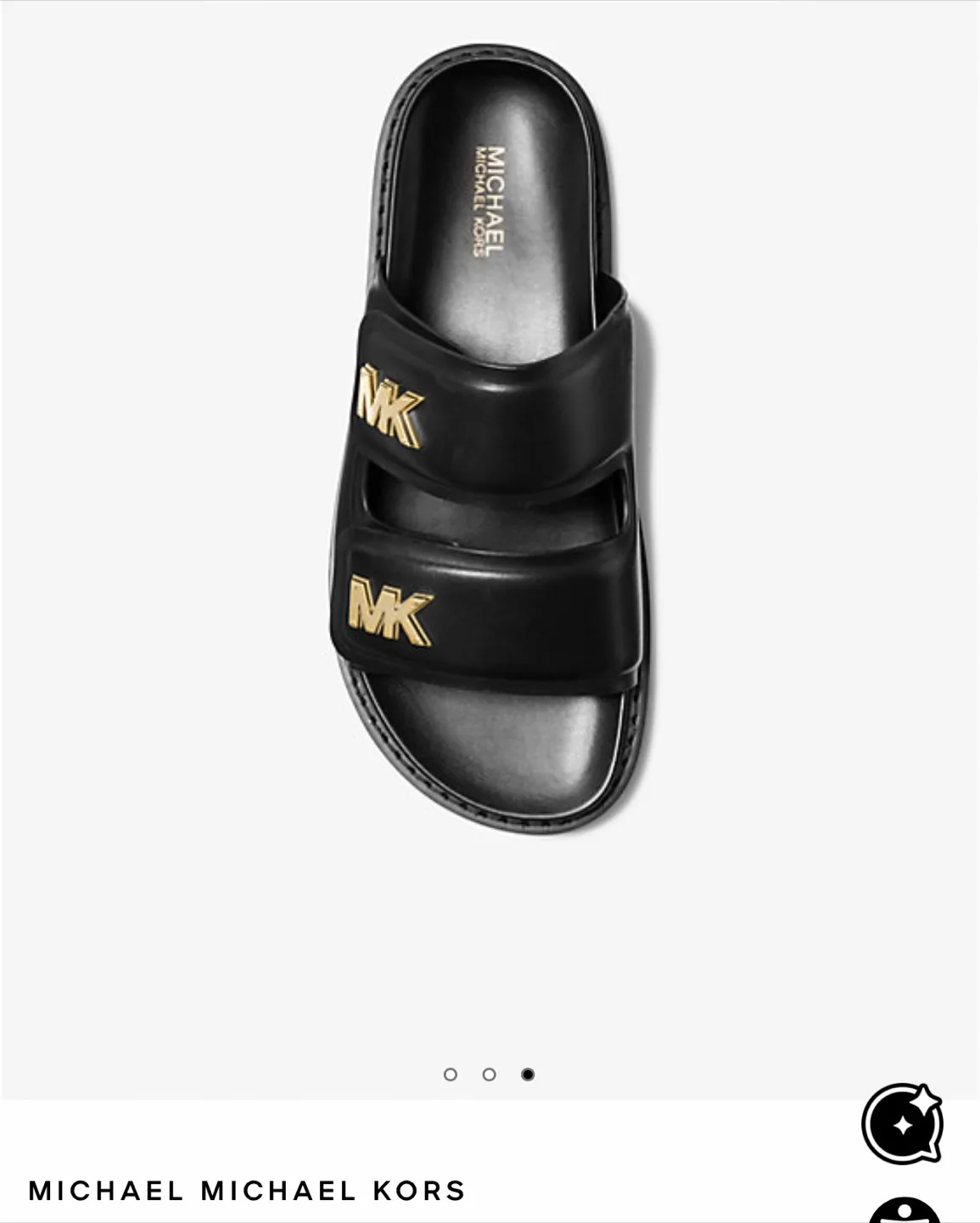 Women’s Michael Kors Black Leather Slide  Sandal- Size 8 image indicator(5)