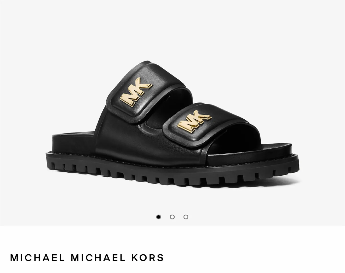 Women’s Michael Kors Black Leather Slide  Sandal- Size 8 image indicator(3)