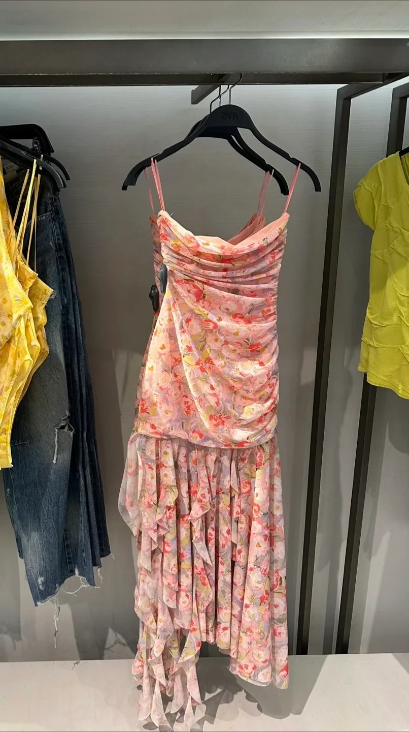 BOGO: Zara Floral Print Ruched Dress/Top thumbnail