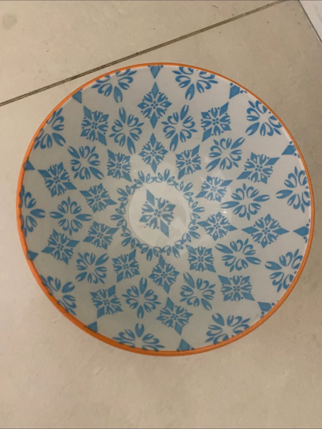 Decorative Bowl with Blue Floral Pattern thumbnail