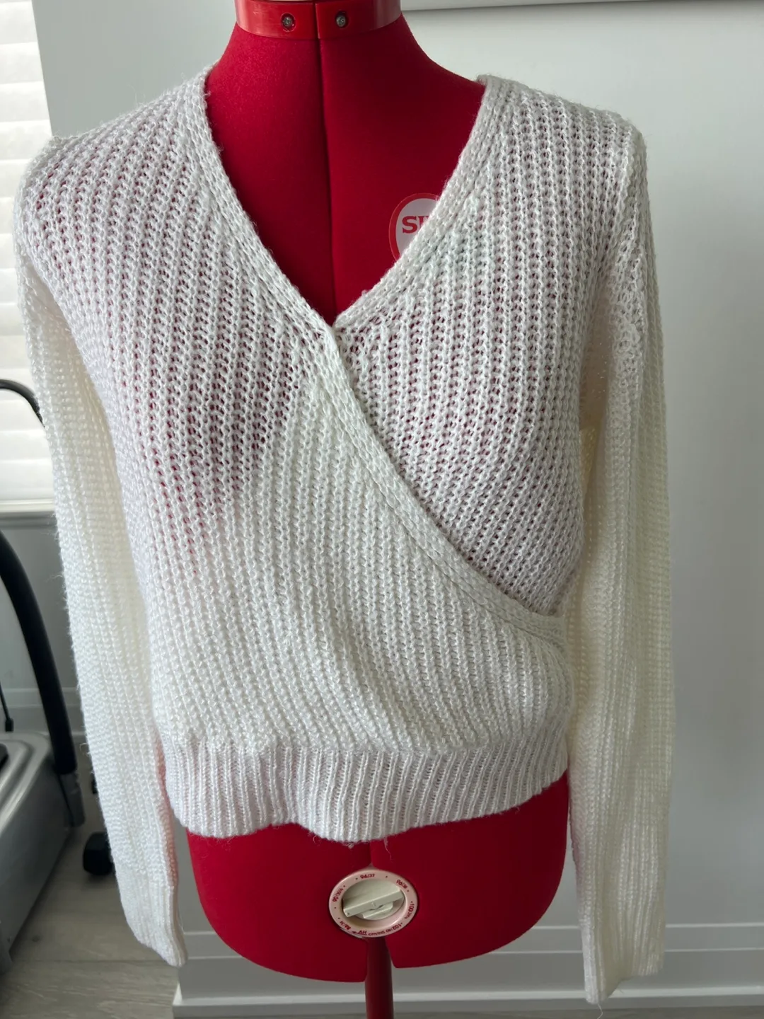 White Knit Wrap Sweater thumbnail