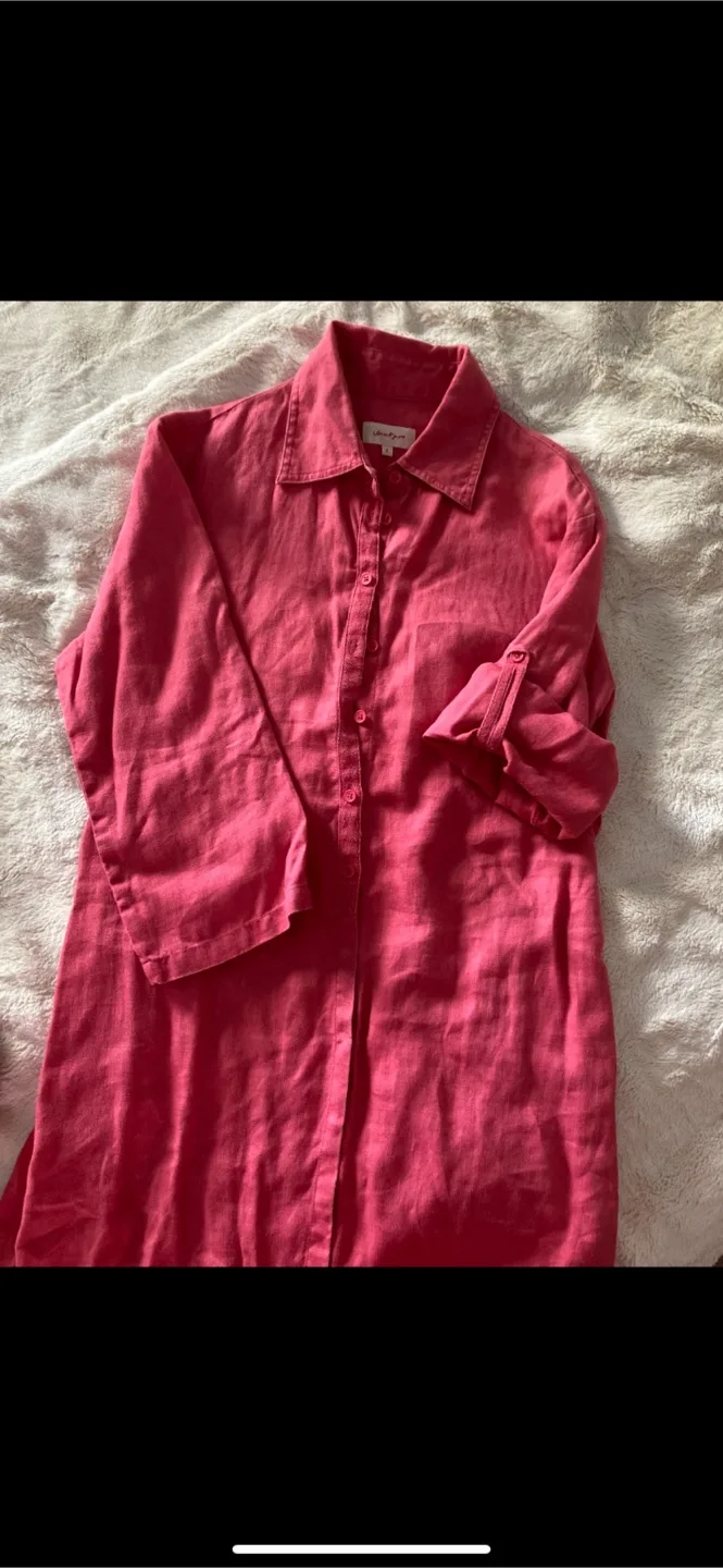 Pink Linen dress thumbnail
