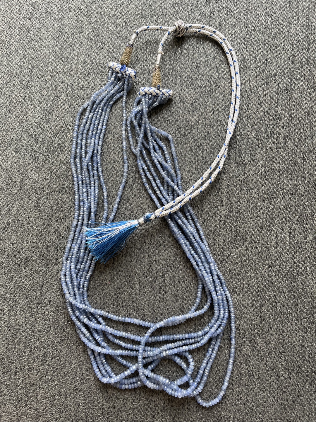 Beaded Tassel Necklace - Blue - photo 3