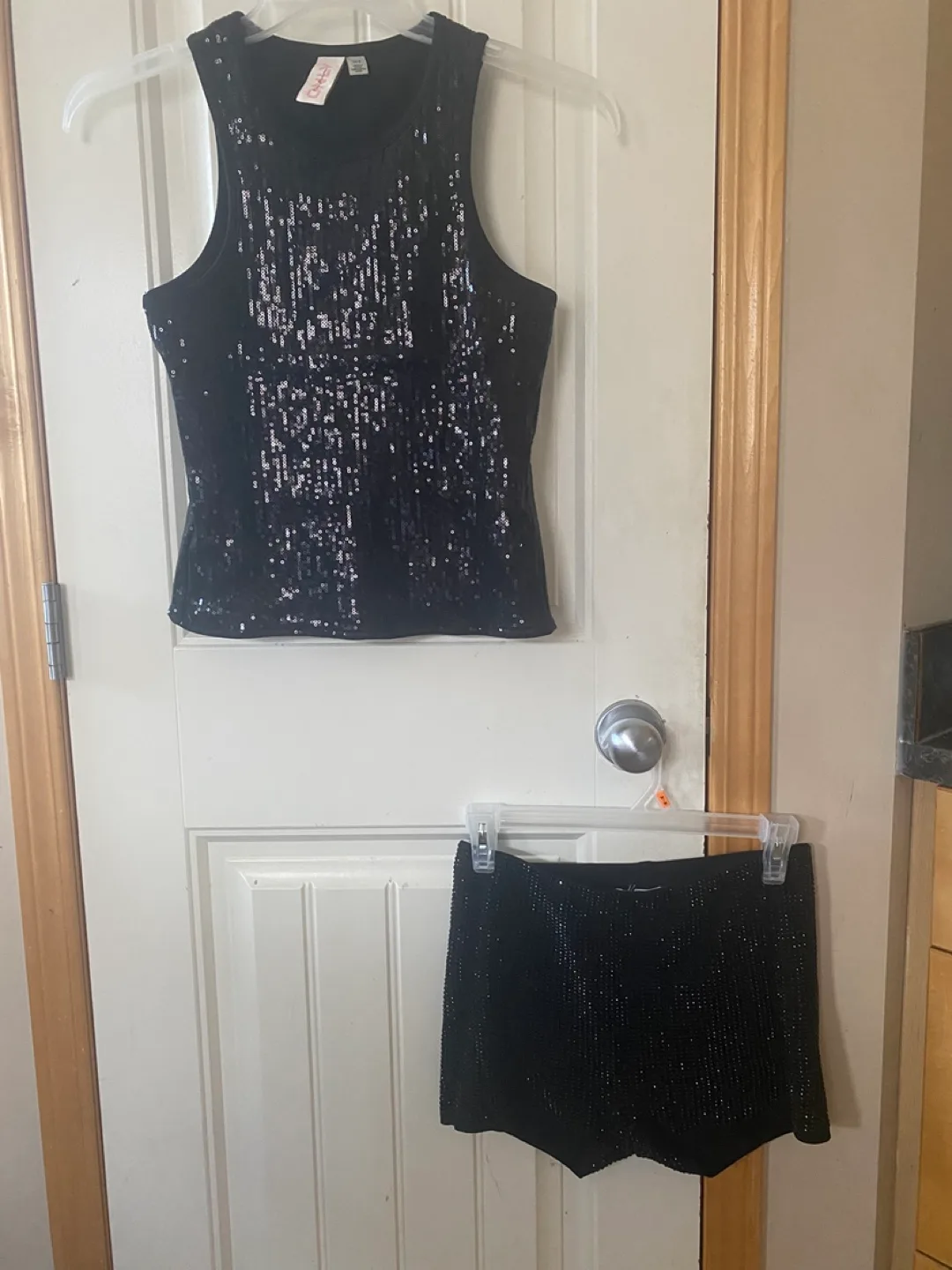 Only Black Sequin Top & Shorts Set - Size S thumbnail
