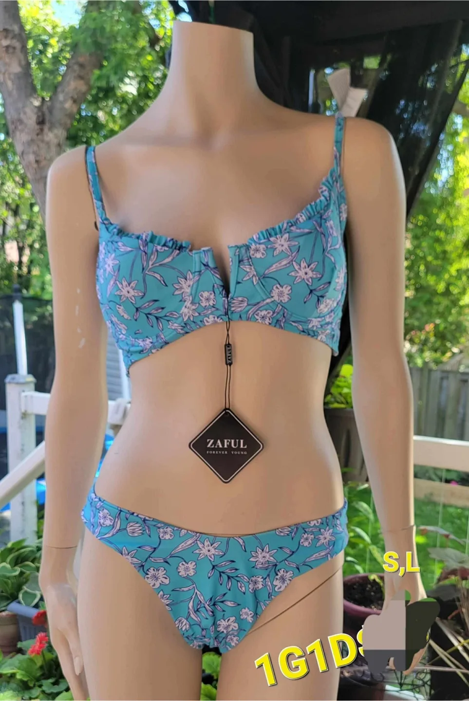 Zaful Floral Bikini Set - Size S/L thumbnail