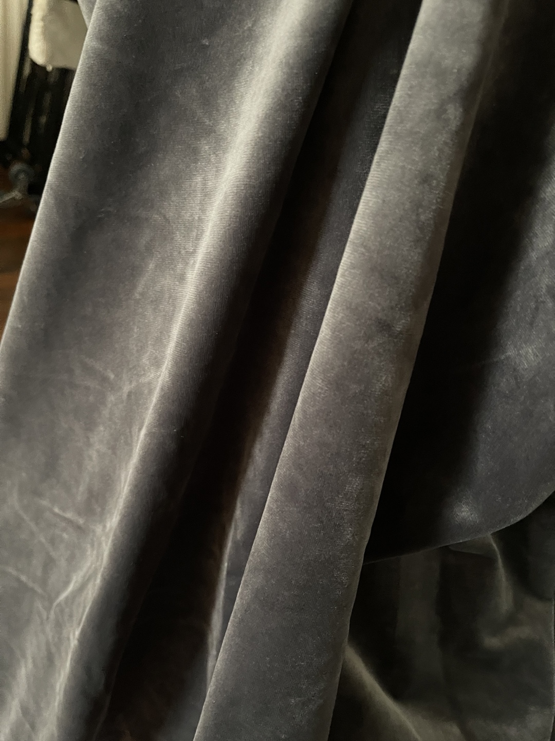 2x Blackout Gray Velvet Curtain (82x52”)