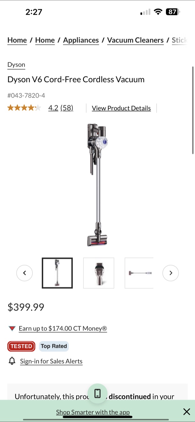 Dyson V6 Cord-Free Cordless Vacuum