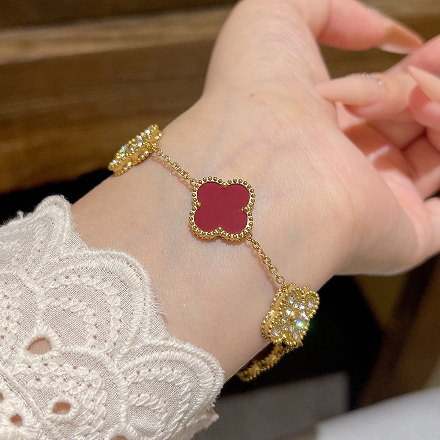 Gold plated Clover Style Bracelet - photo 3