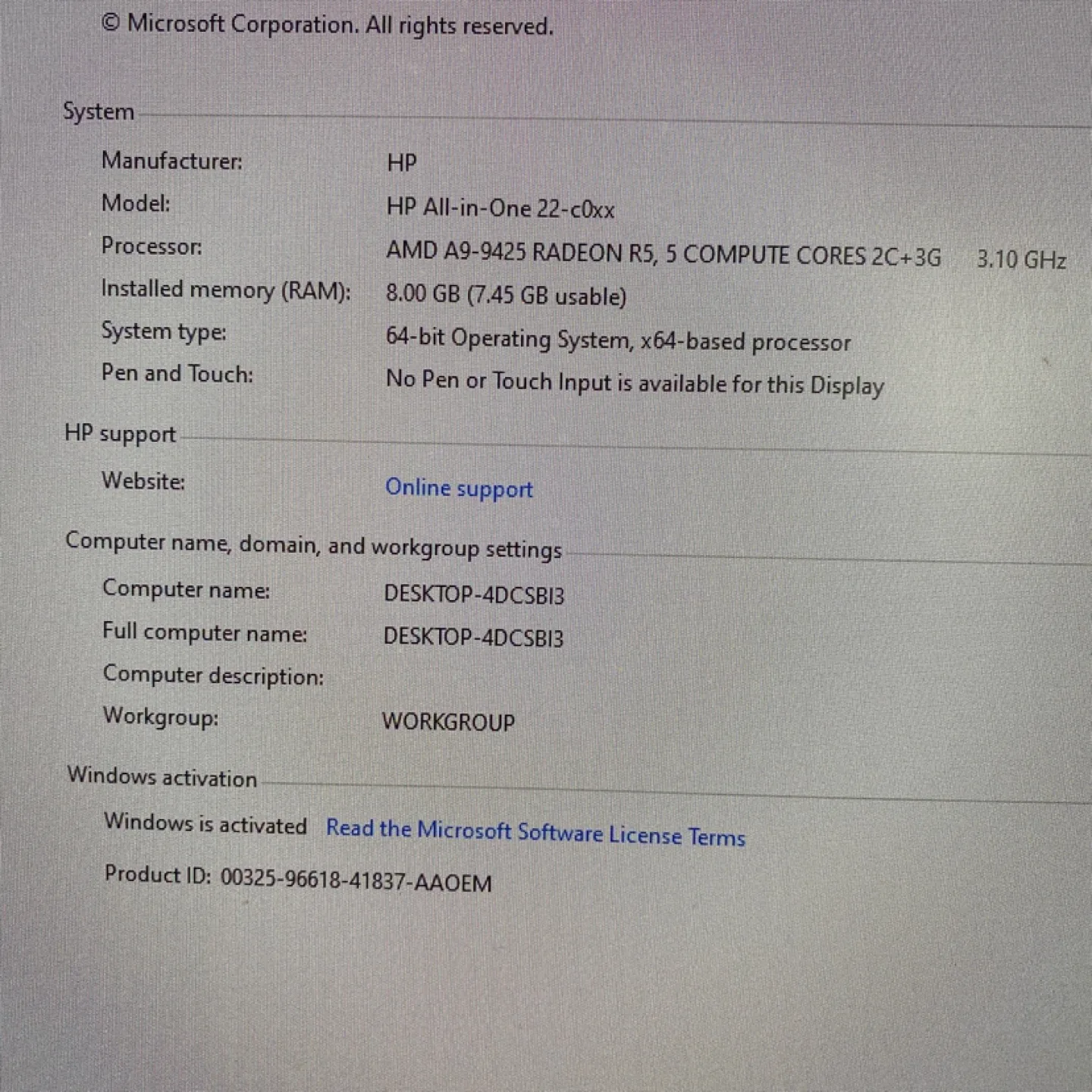 HP All-in-One 22” Desktop w/ dvd rom image indicator(4)