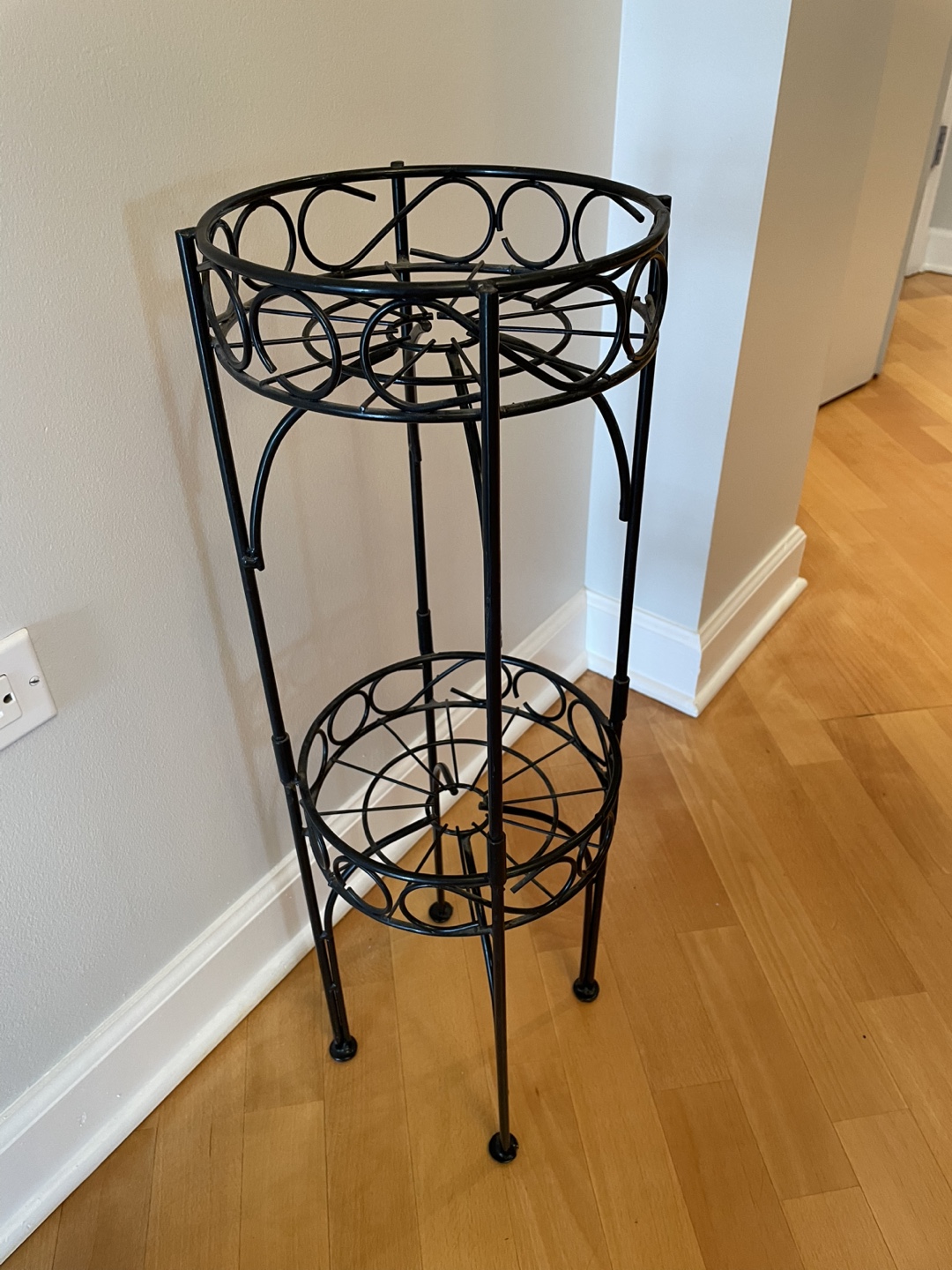 Wrought Iron 2 Tier Plant Stand