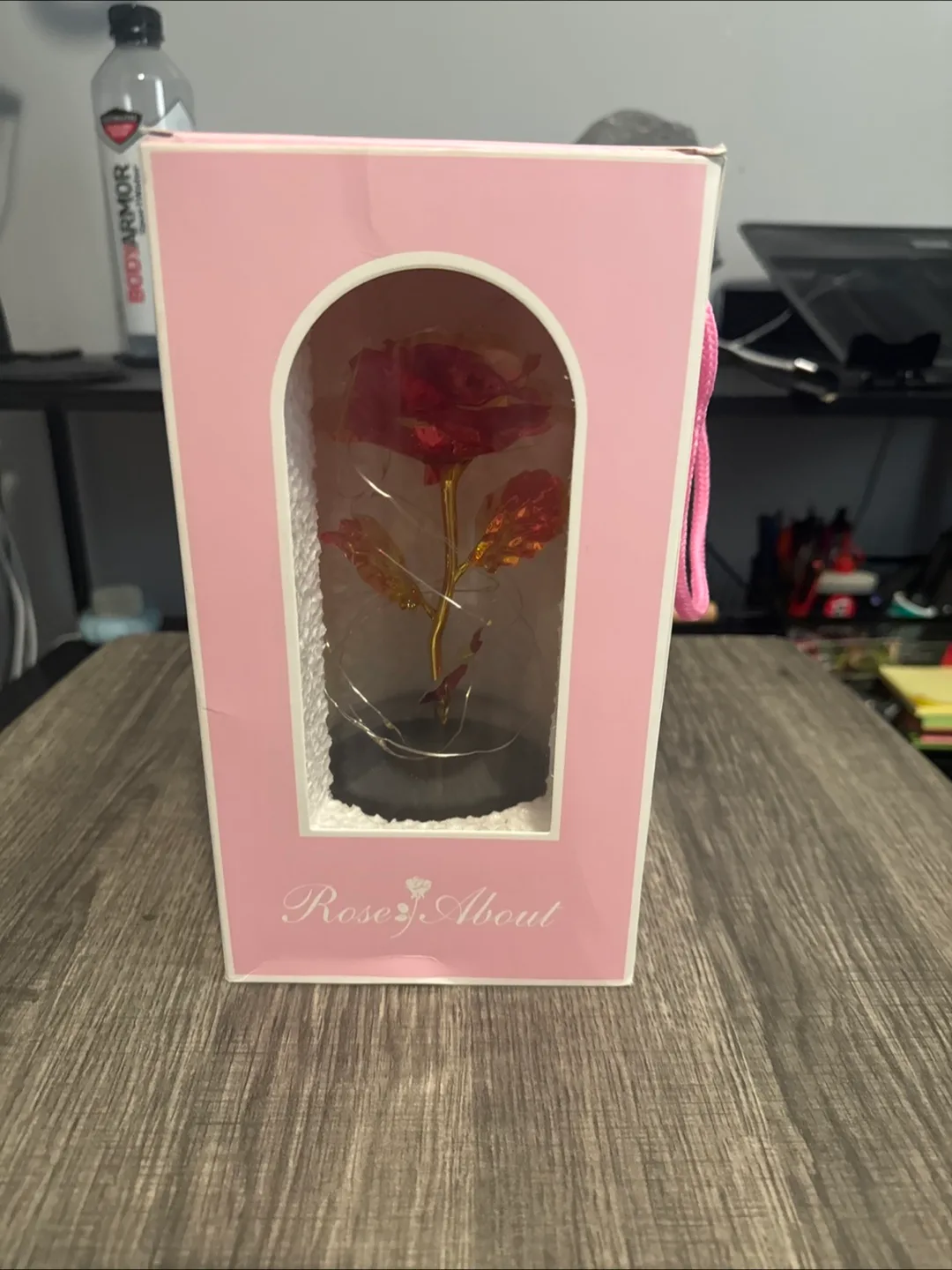Rose About Artificial Rose in Glass Dome thumbnail
