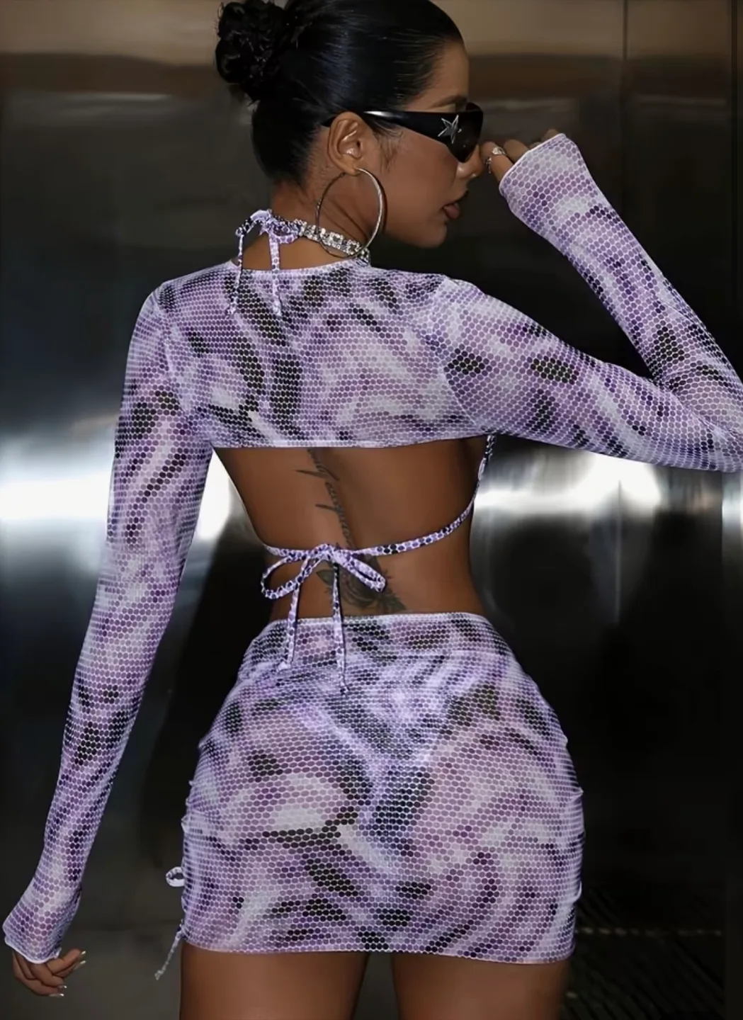 Purple bikini set with top and skirt NEW image indicator(2)