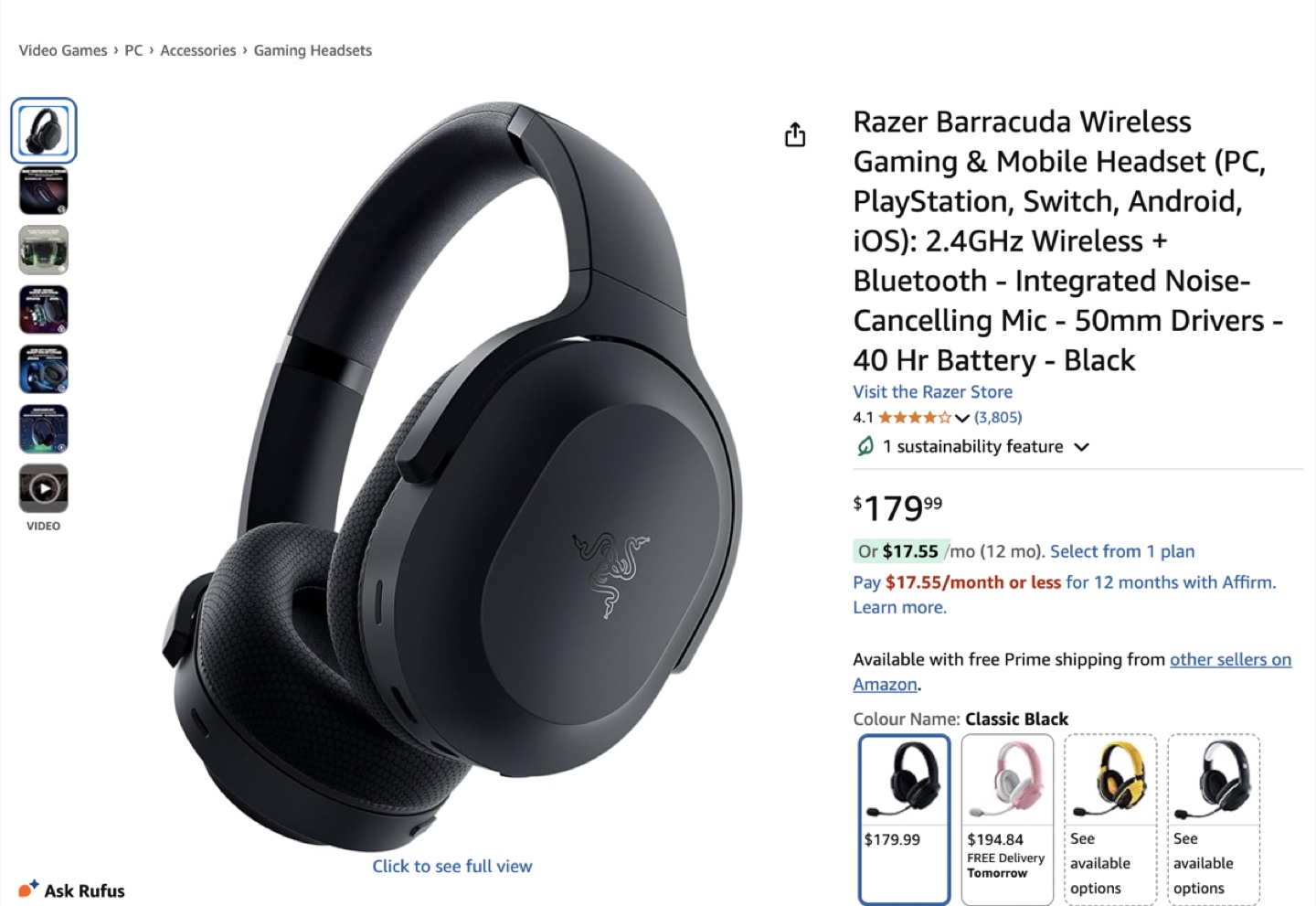 Razer Barracuda Wireless Gaming Headset - photo 5