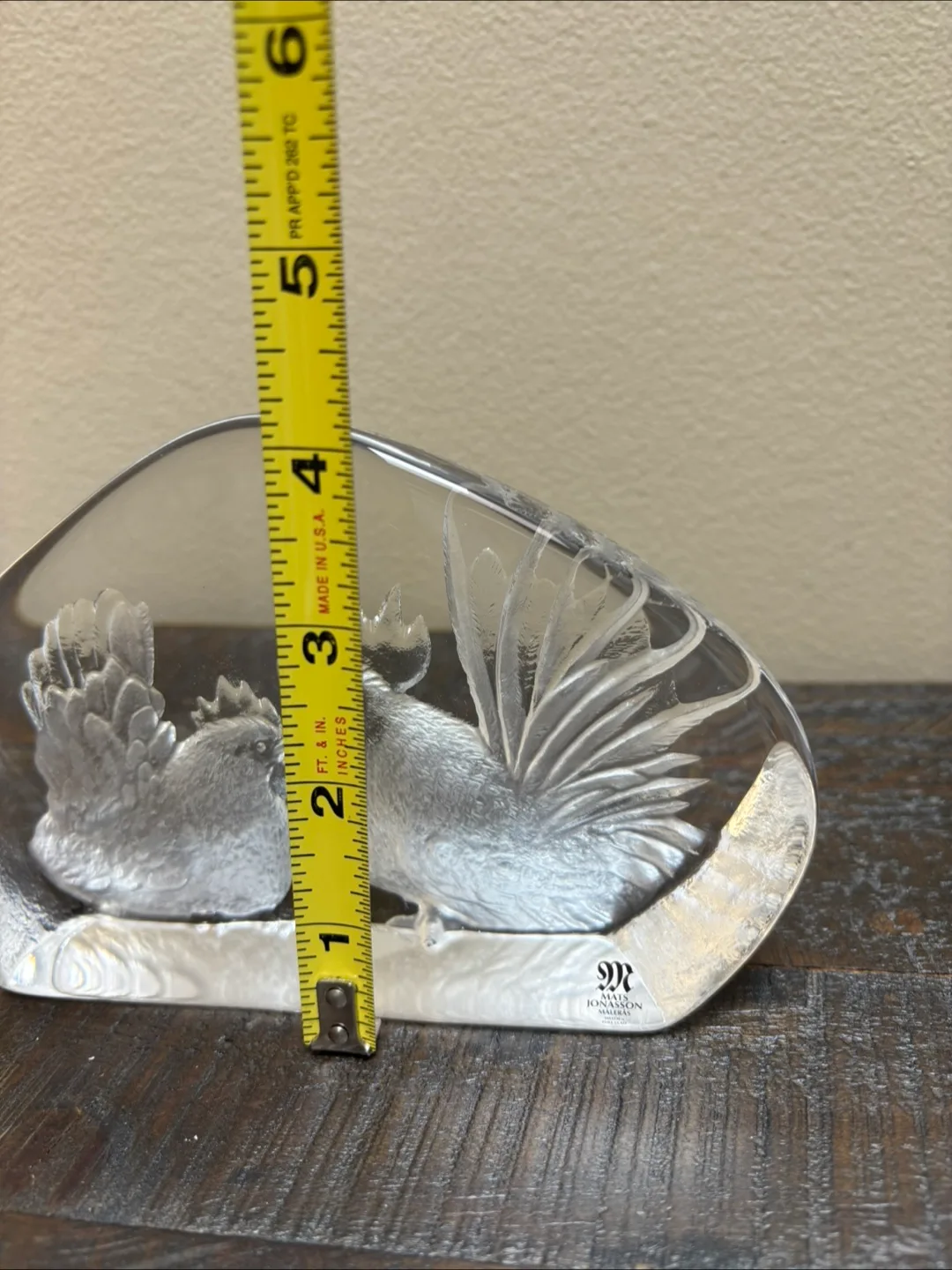 Mats Jonasson Sweden Crystal Rooster Sculpture image indicator(2)