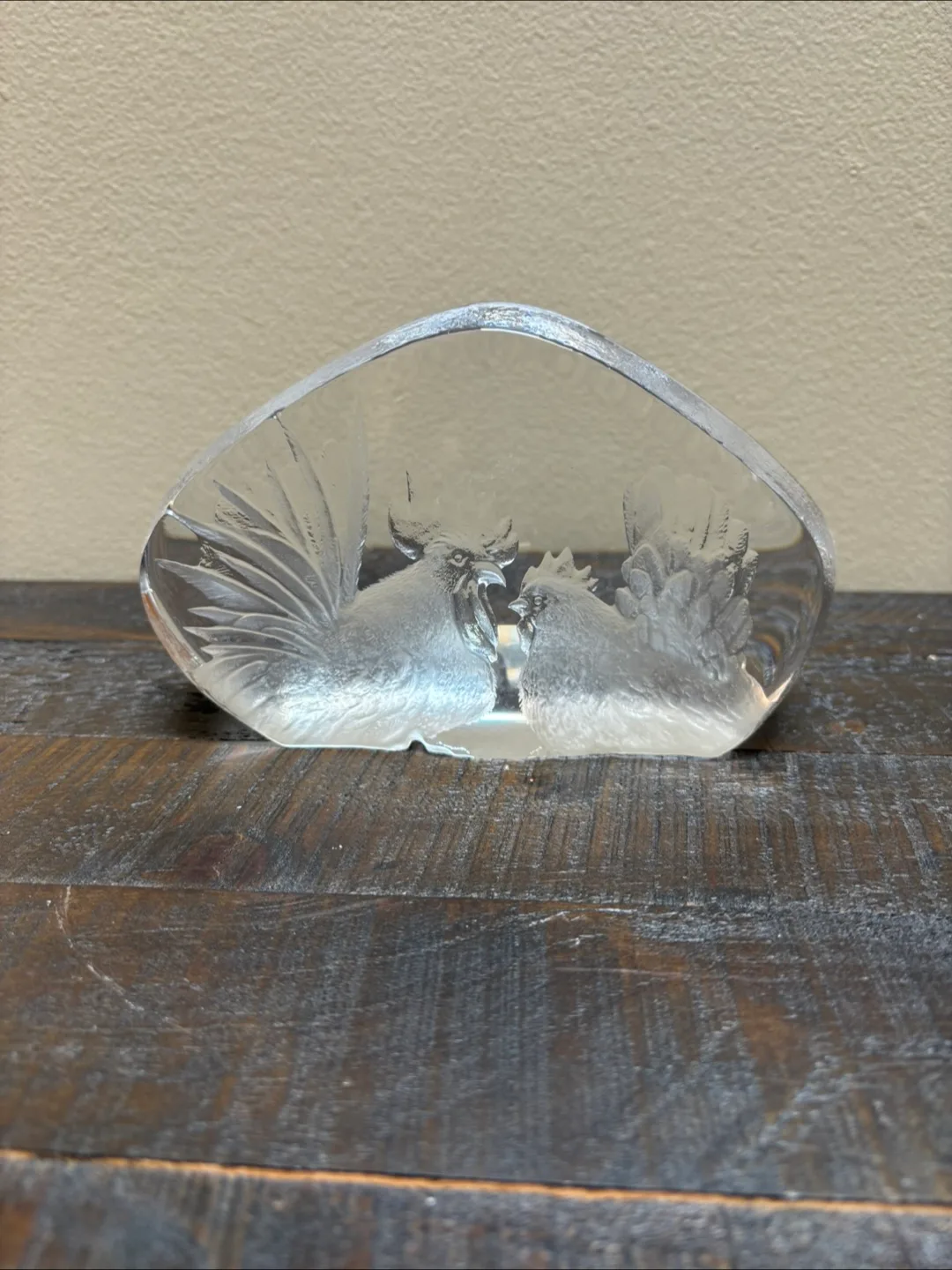 Mats Jonasson Sweden Crystal Rooster Sculpture image indicator(4)