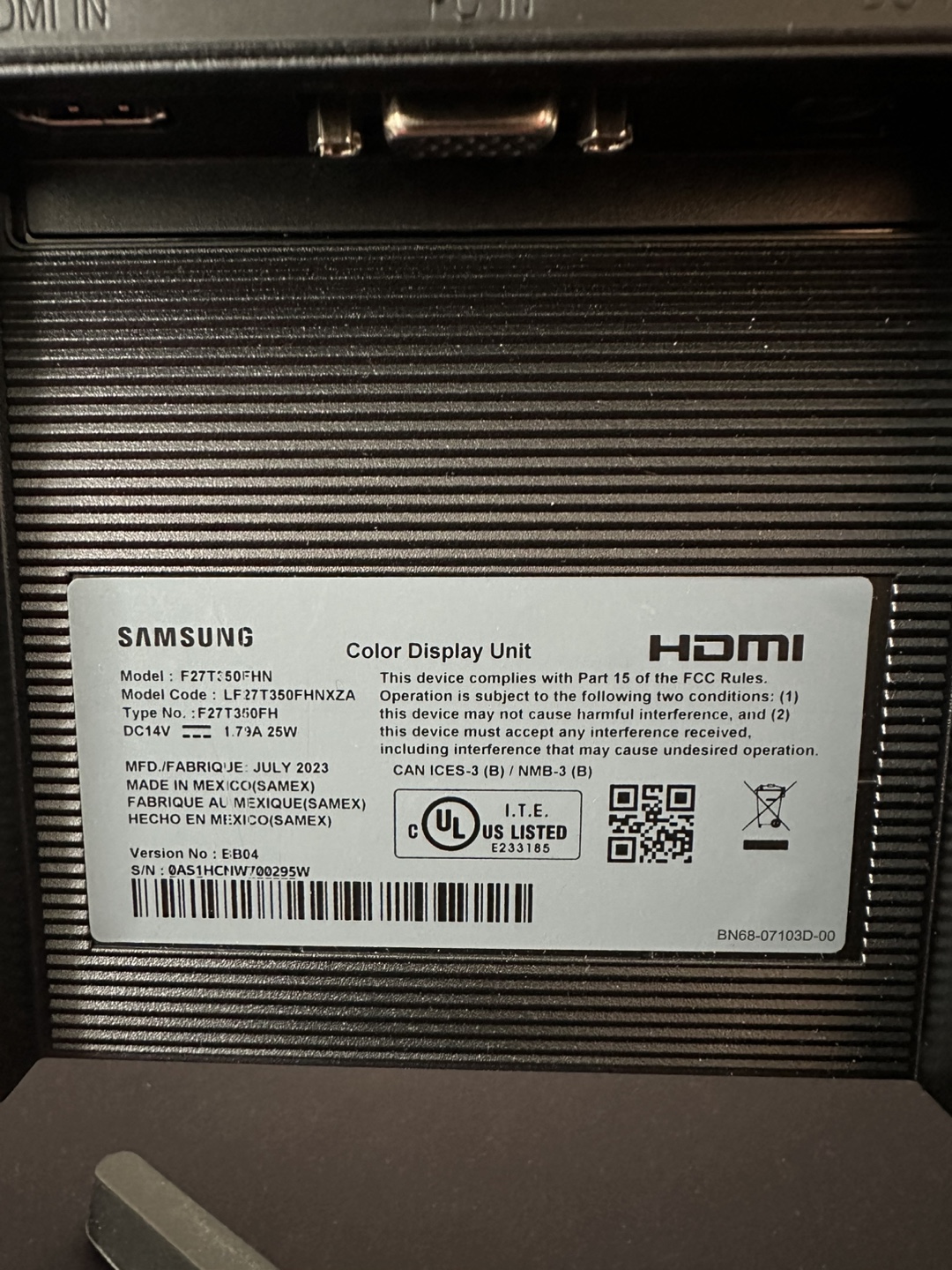 Samsung F27T350FHN 27" Monitor - photo 5