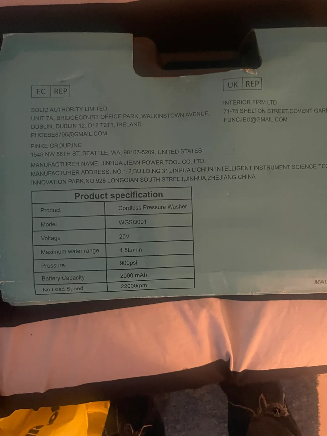 Geevorks Cordless Pressure Washer - Like New! image indicator(2)