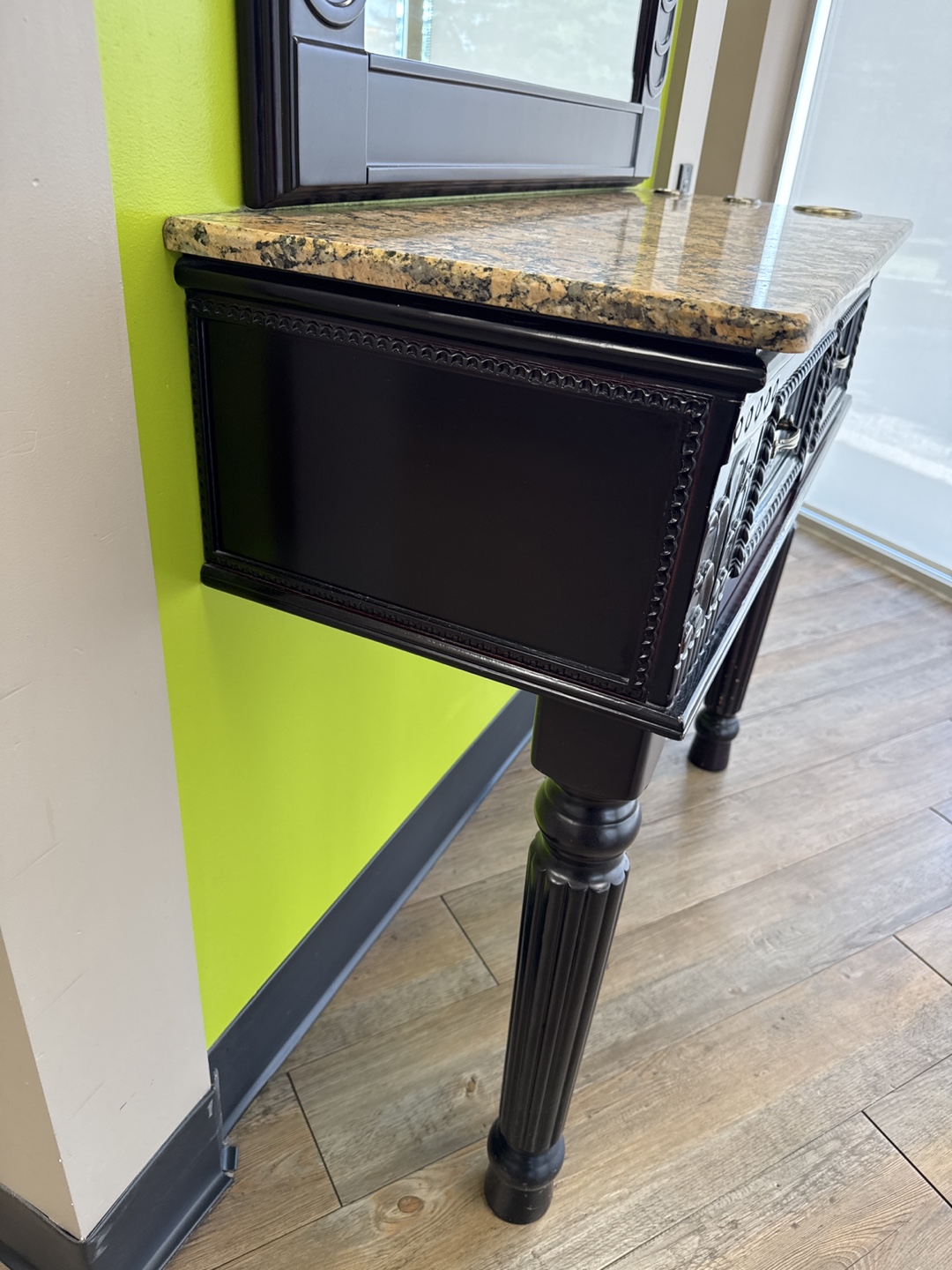 Dark Brown Vanity Table with Mirror - photo 3