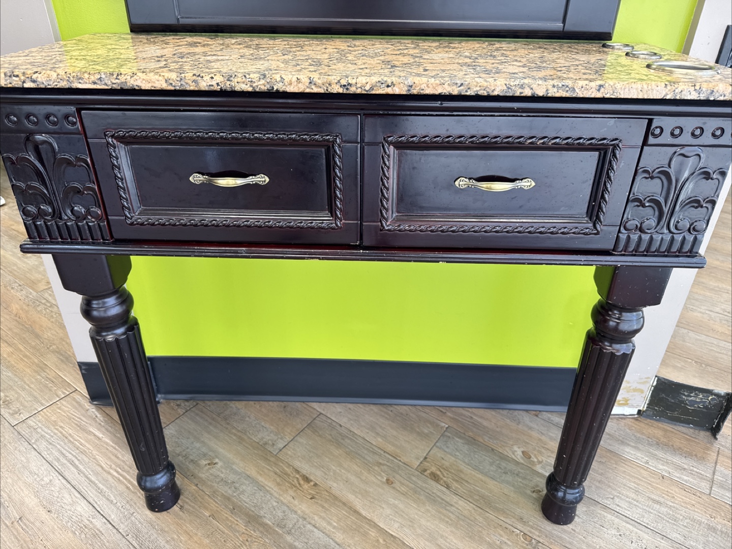 Dark Brown Vanity Table with Mirror - photo 2