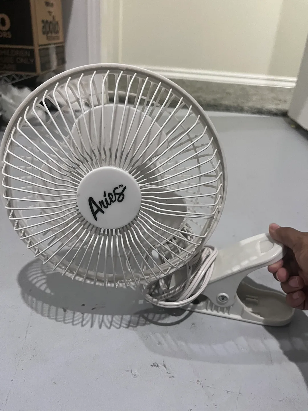 Aries White Clip-On Fan thumbnail