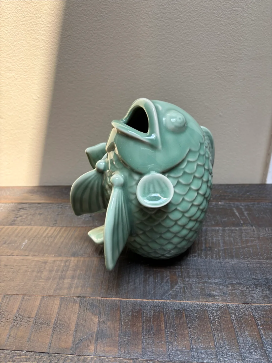 Green glazed Ceramic Fish sculpture image indicator(6)