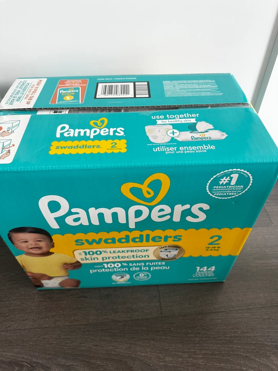 Pampers Swaddlers Size 2 (144 Count) thumbnail