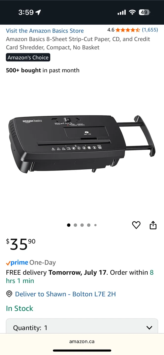 Amazon Basics 8-Sheet Strip-Cut Paper Shredder image indicator(3)