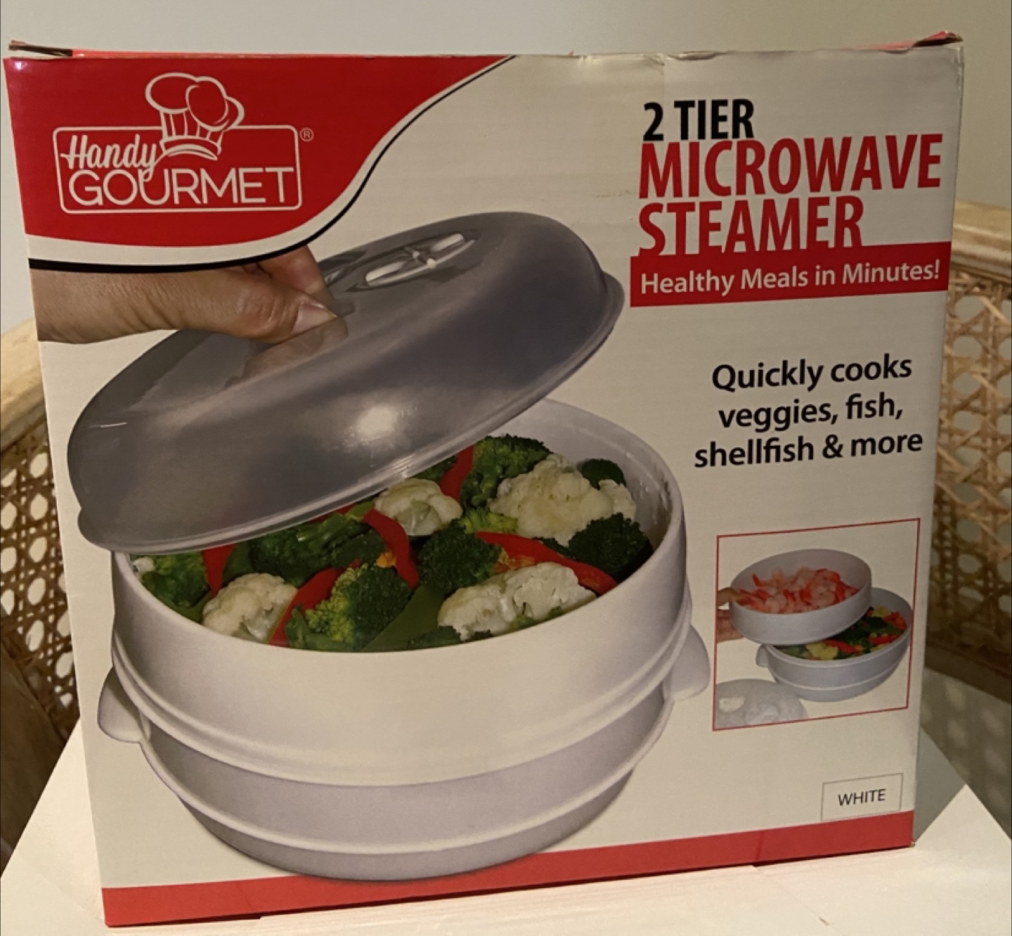 Handy Gourmet 2 Tier Microwave Steamer - New!