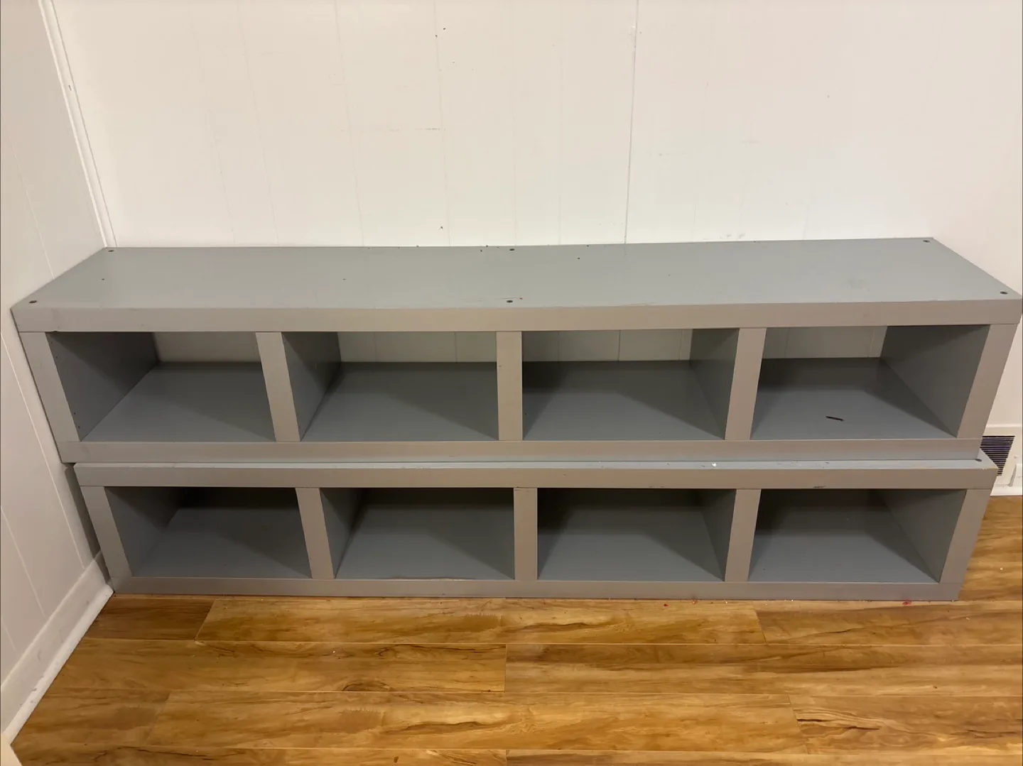 Grey Storage Bench with Cubbies thumbnail