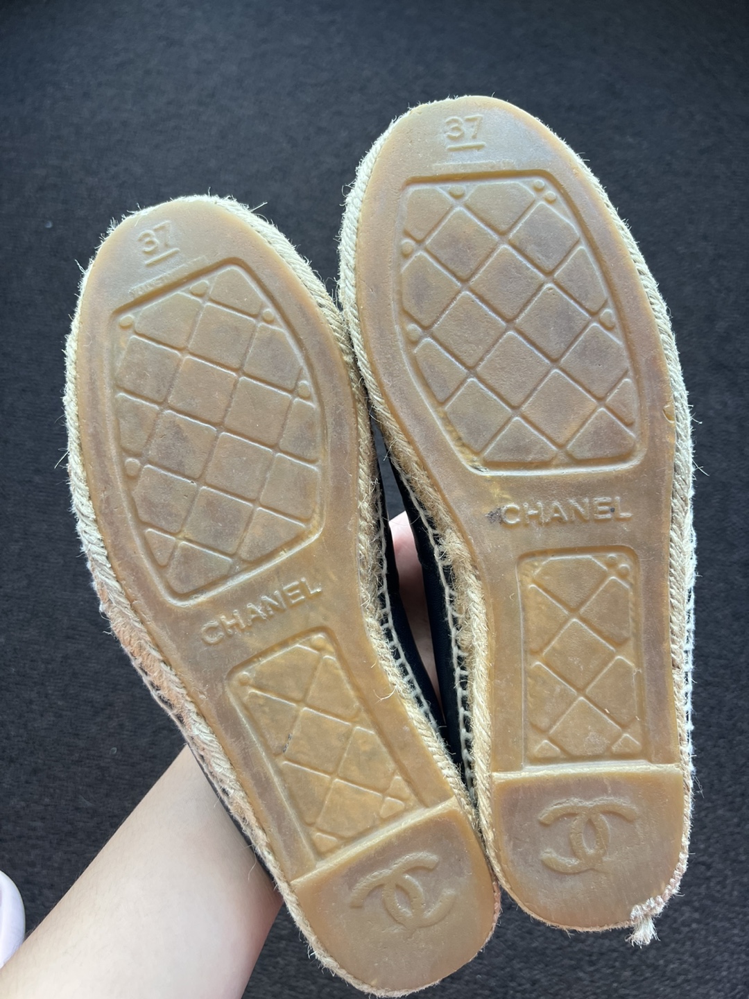 Authentic Chanel Espadrilles Black Navy Blue - Size 37 - photo 3