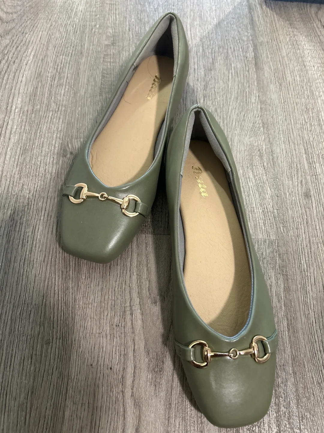 Bata Olive Green Ballet Flats - Size 37 thumbnail