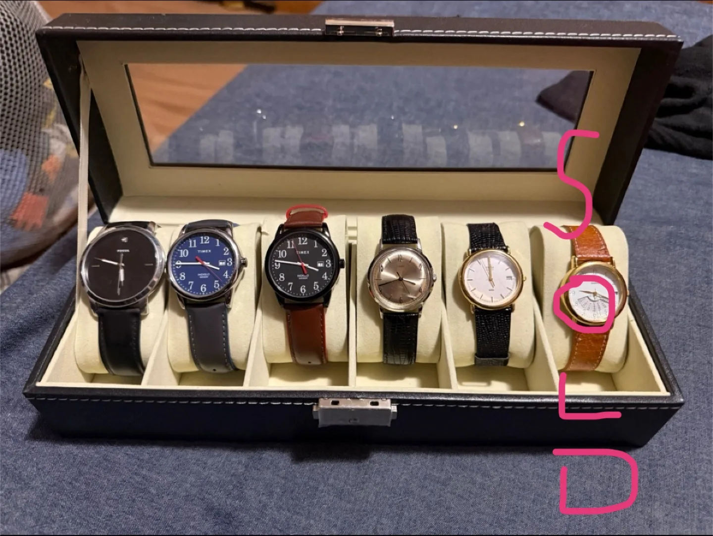 Watch Collection with Display Case - Fossil, Timex image indicator(2)