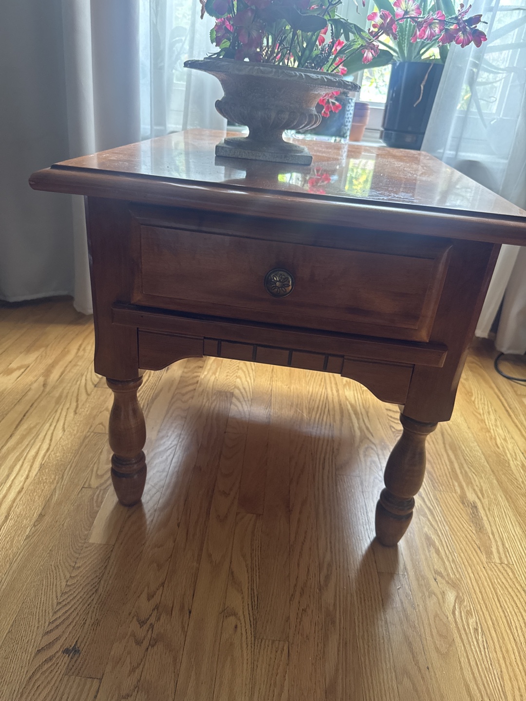 Wooden Side Table with Drawer - photo 2
