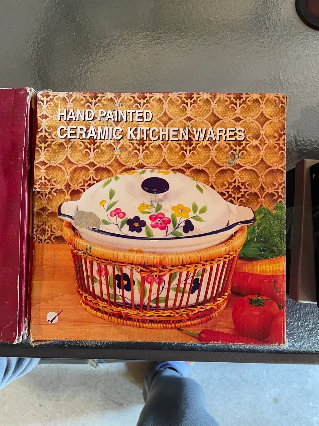 Hand Painted Ceramic Kitchen Wares with Basket thumbnail