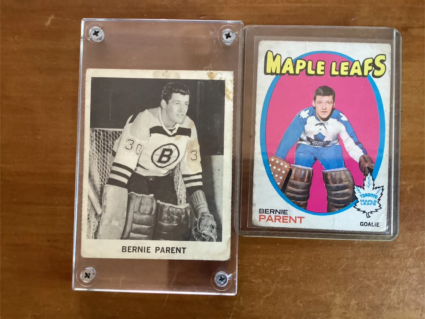 BERNIE PARENT 1971-72 OPC #131 & 1965-66 Coca Cola Rookie Card thumbnail