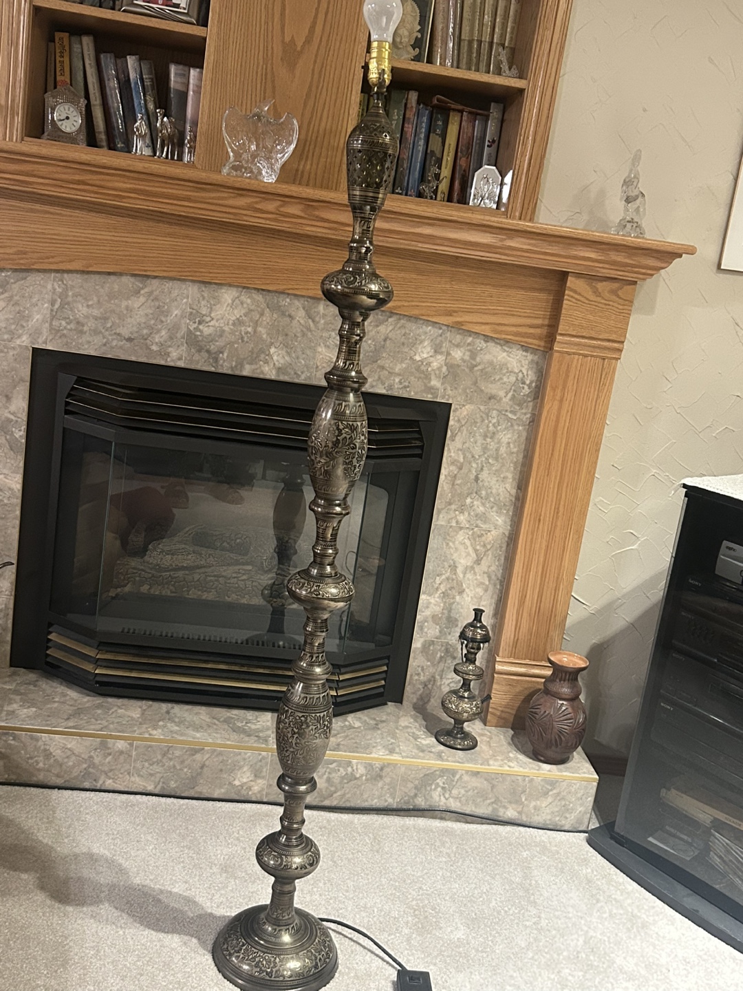 Vintage Ornate Brass Floor Lamp
