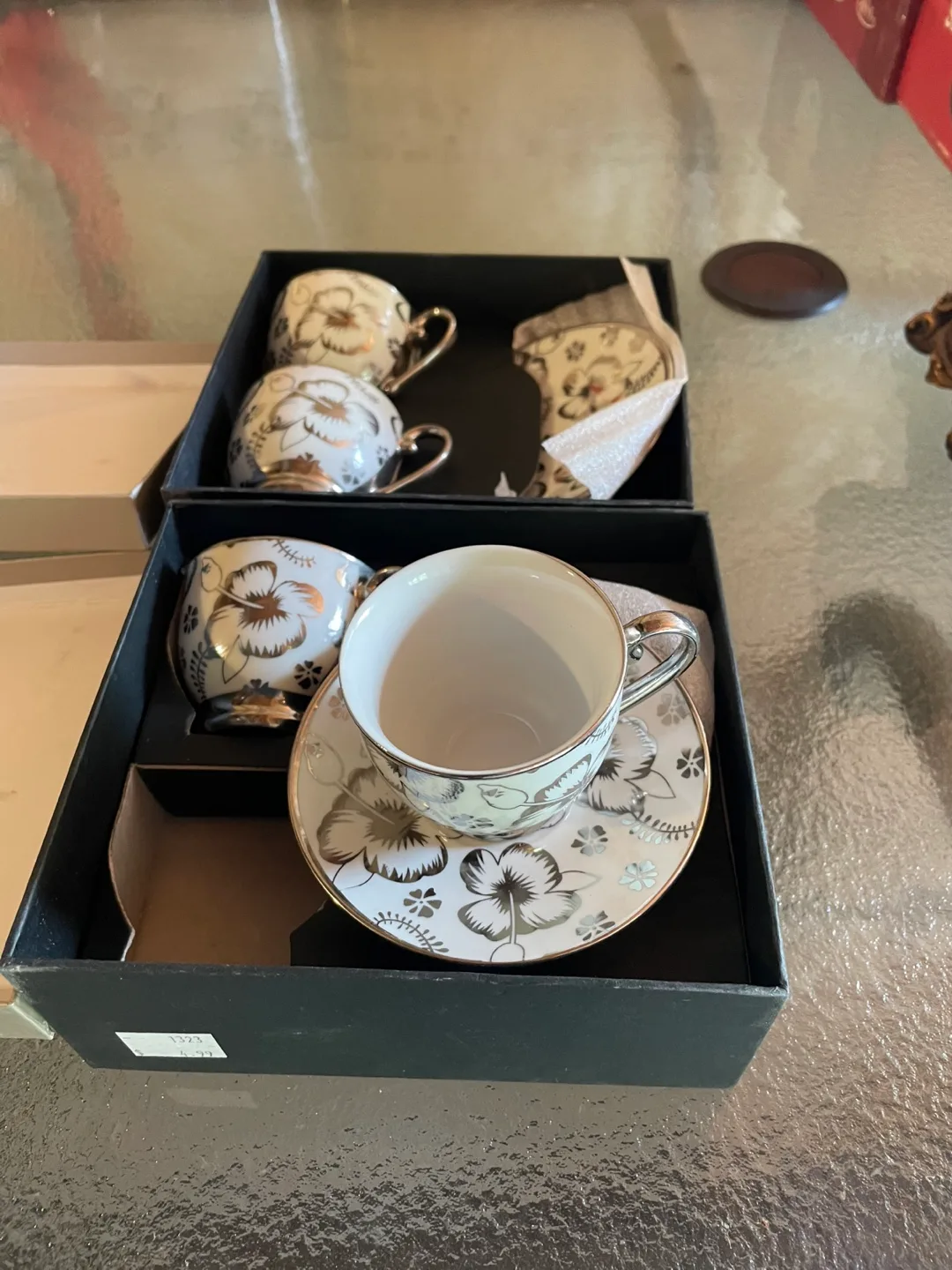 Floral Tea Cup & Saucer Set - New in Box thumbnail
