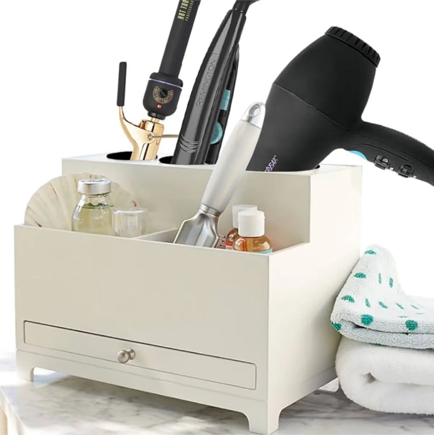 Hair Styling Tools Organizer - White thumbnail