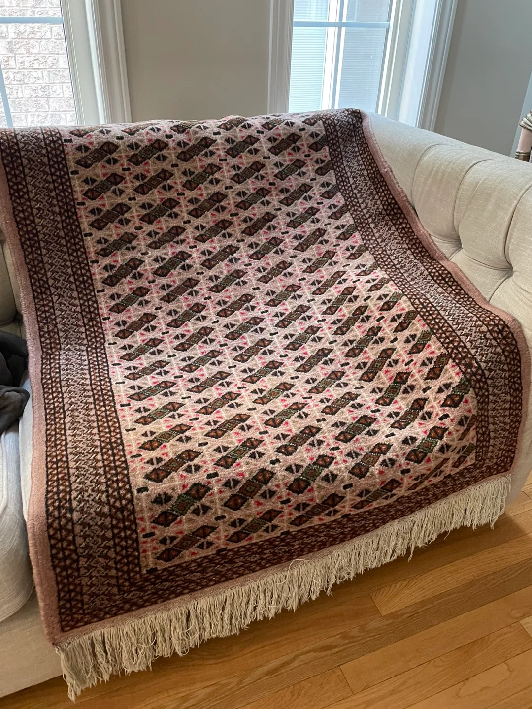 Vintage Area Rug with Geometric Pattern thumbnail